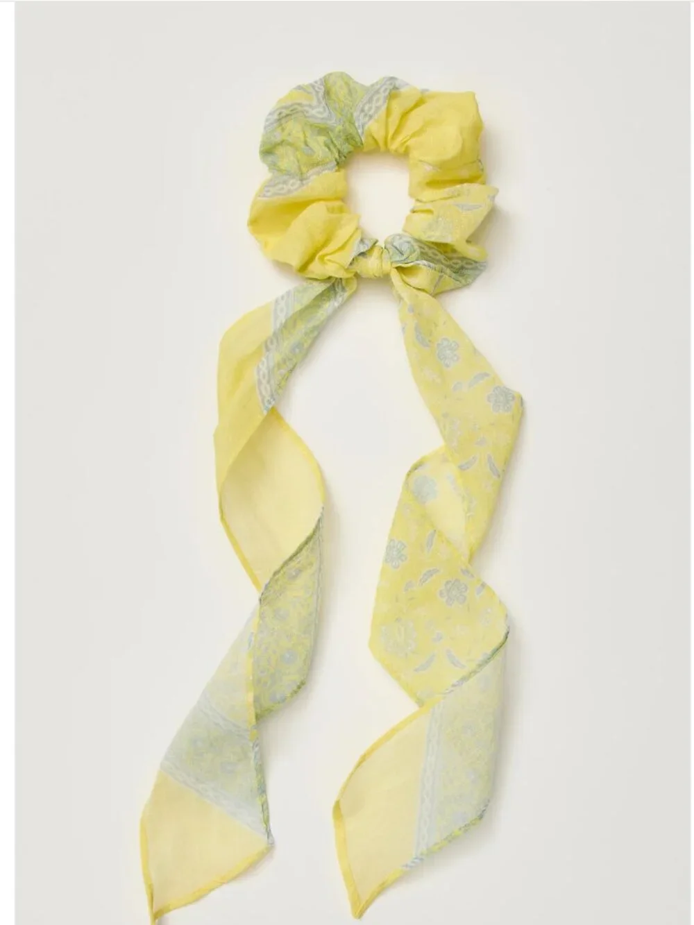 NWT Free People Mystery Girl Pony Scarf in Yellow Bandana